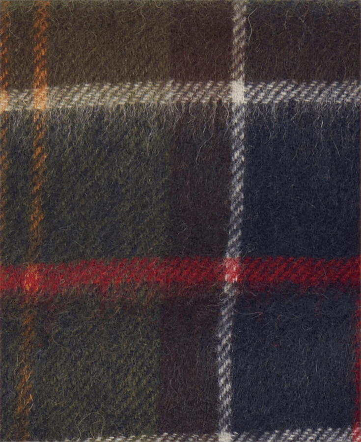 Barbour Woll Cashmere Tartan Scarf - olive night