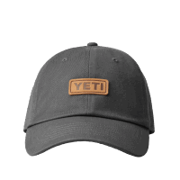 YETI Leather Logo Badge Soft Crown Cap - dark grey