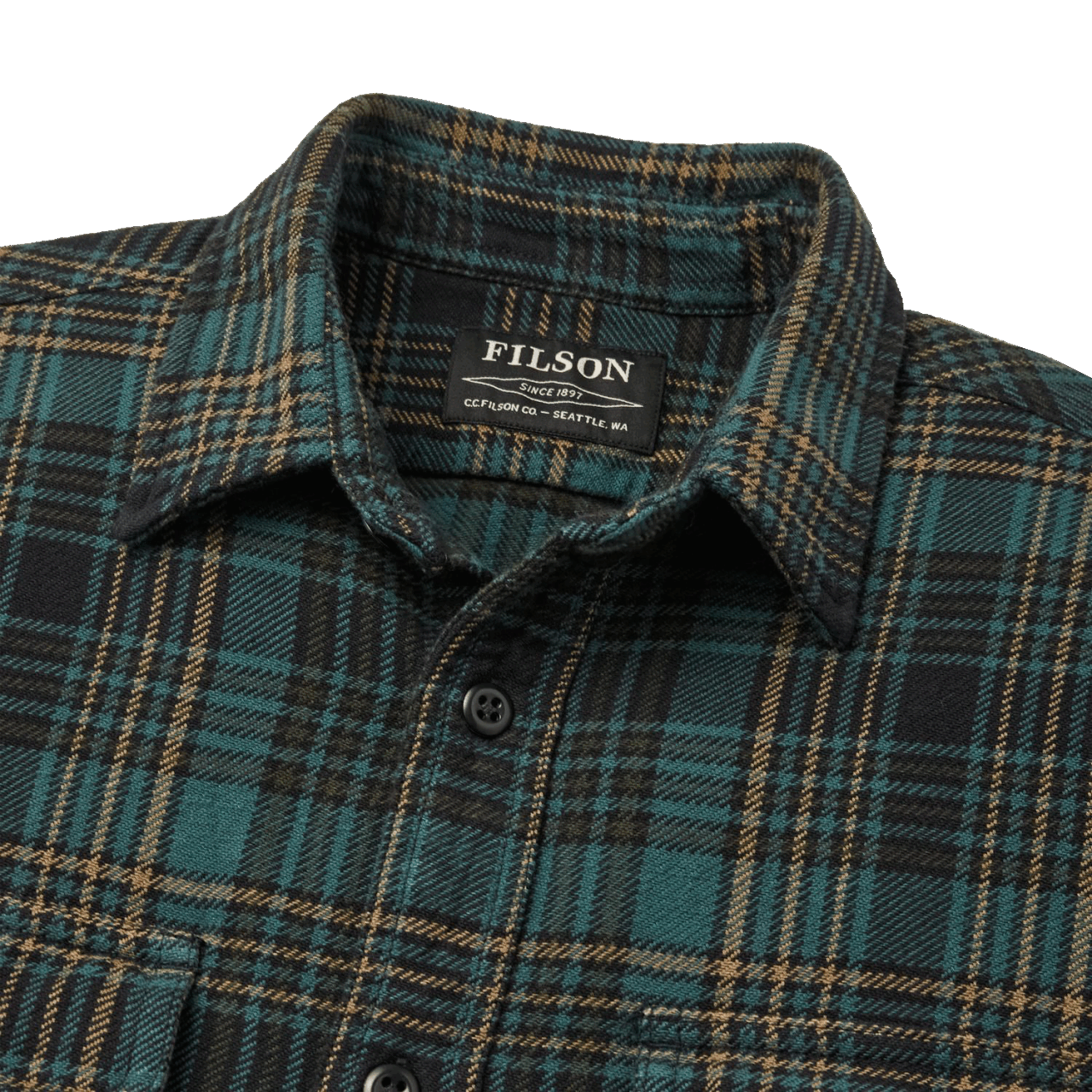 Filson Vintage Flannel Work Shirt - green/olive/black