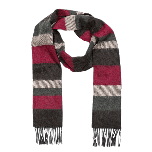 John Hanly Cashmere Wool Schal Red / Grey Mix Stripes