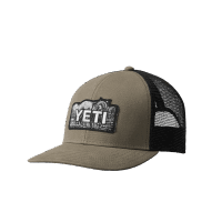 YETI Bear Badge Trucker Hat - taupe / black