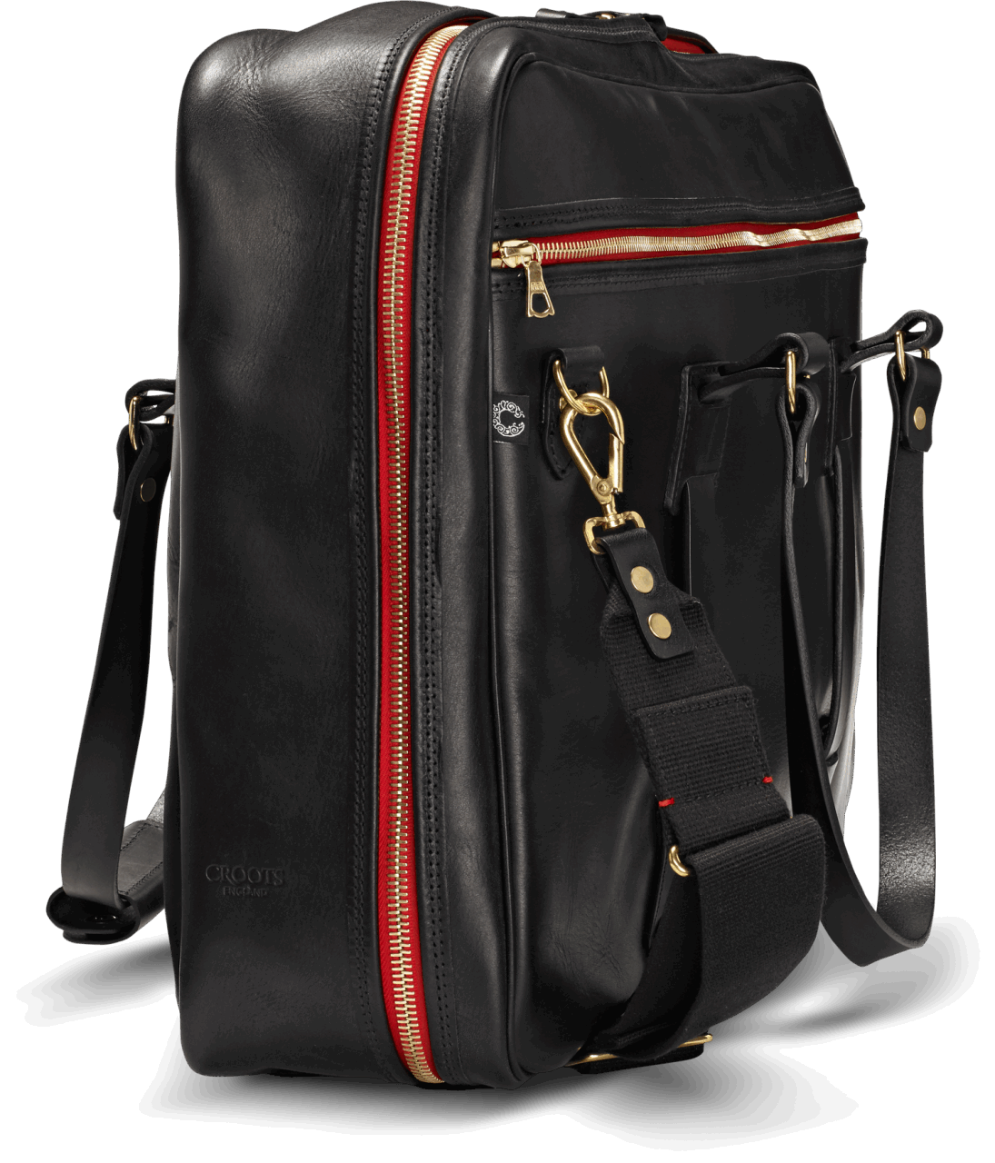 Croots Vintage Leather Flight Bag - black