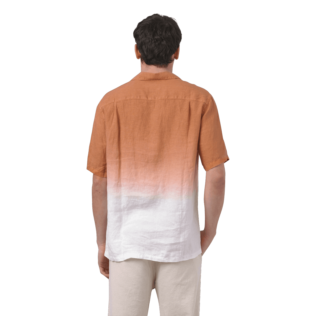 Portuguese Flannel Leinenshirt Camp Collar - Dip Dye