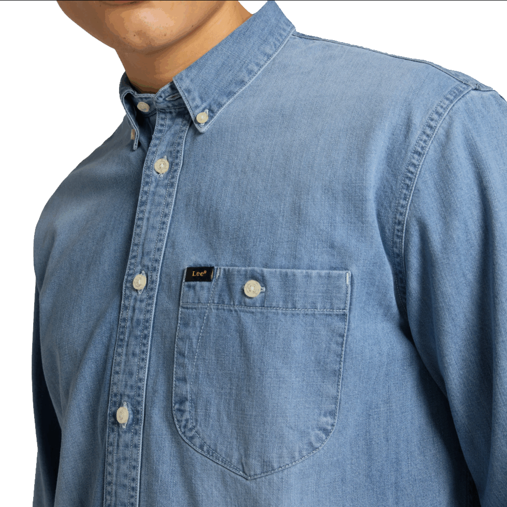 LEE Button Down Denim Shirt - Frost Blue