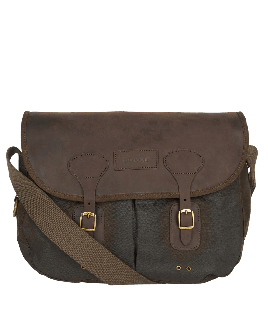 Barbour Wax Leather Tarras Bag - olive