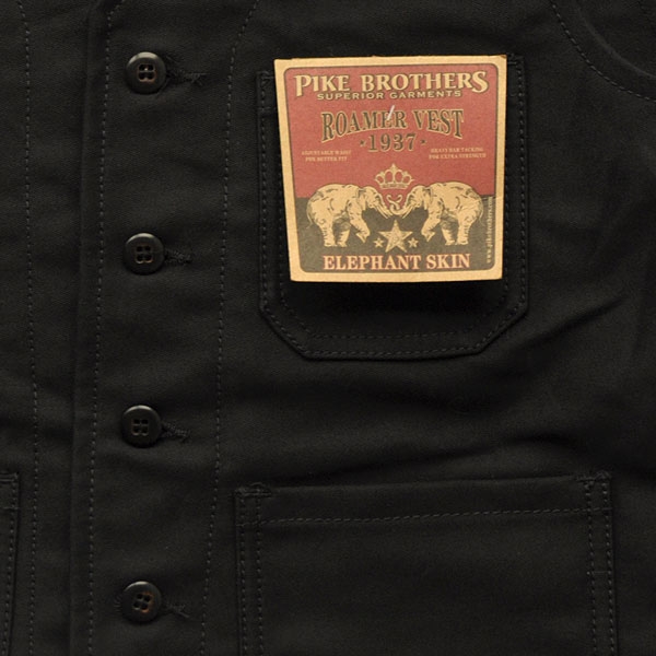 Pike Brothers 1937 Roamer Elephant Skin Vest Black
