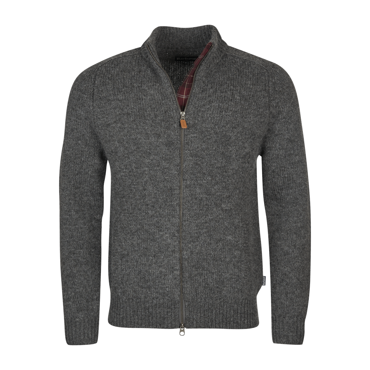 Barbour Calder Knitted Zip - charcoal marl