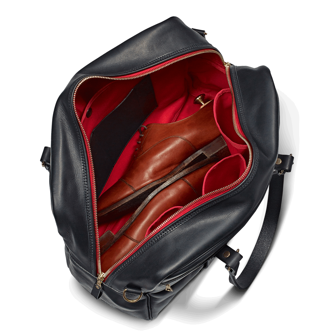 Croots Vintage Leather Traveller Bag - black