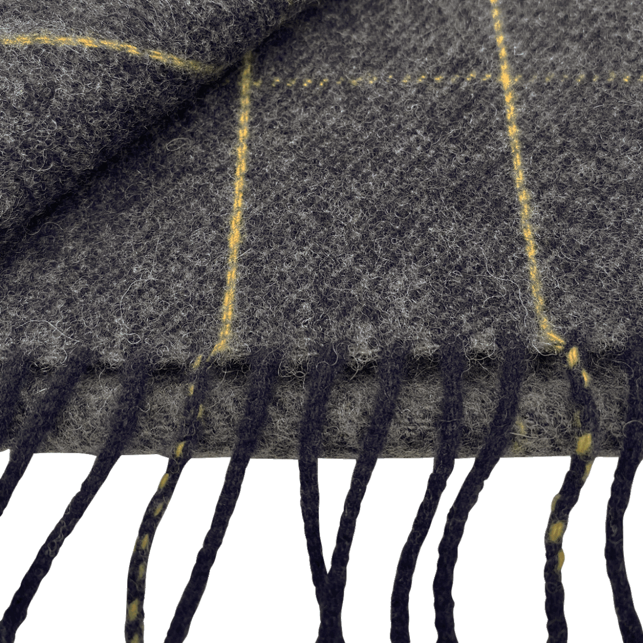 John Hanly Irish Wool Scarf - Navy Grey Window Pane