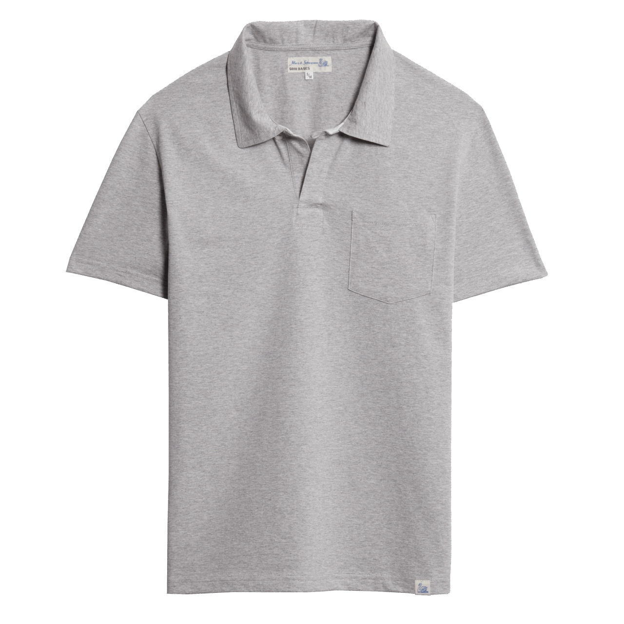 Merz b. Schwanen Pocket Polo Shirt - Grey Mel