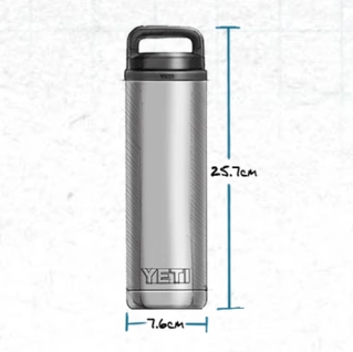 YETI Rambler 18 oz (532ml) Flasche mit Chug Cap - steel