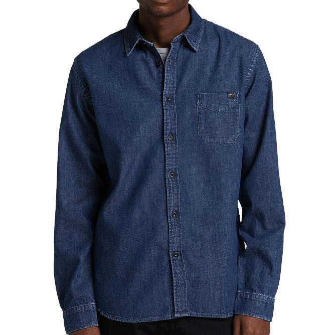 Edwin Standard Shirt - Blue mid stone