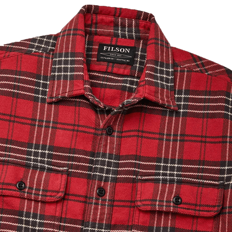 Filson Vintage Flannel Work Shirt - beacon red / quarry
